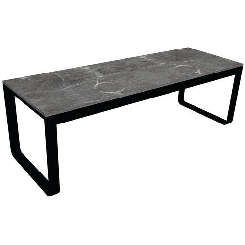 TABLE PLIANTE 230 X 80 X H74CM NOIR MÉLAMINE MARBLE GREY - FLEXFURN