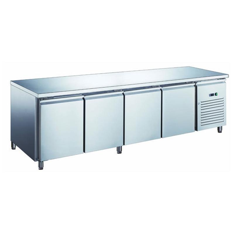 Table réfrigérée sans dosseret inox positive avec évaporateur ventilé 4 portes 553 litres - GN4101X_0