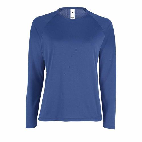 TEE-SHIRT PERSONNALISABLE MANCHE LONGUE DESPORT FEMME EN POLYESTER ROYAL