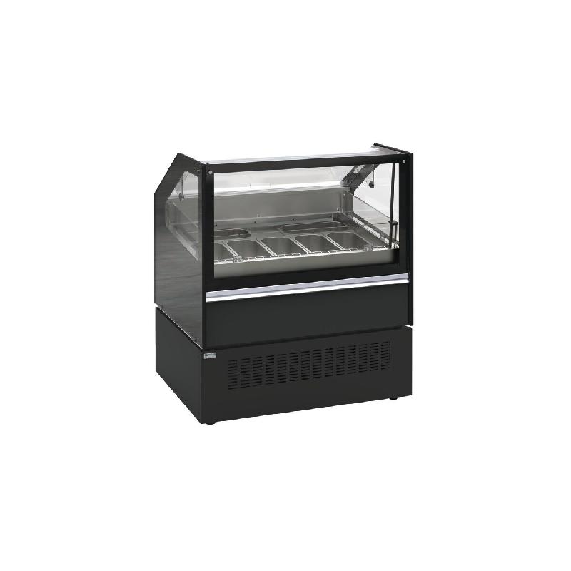 TENSAI Vitrine horizontale crème glacée - 7 bacs crème glacée inox de 5L - 1000x765x1156 VGE100 - noir VGE100_0