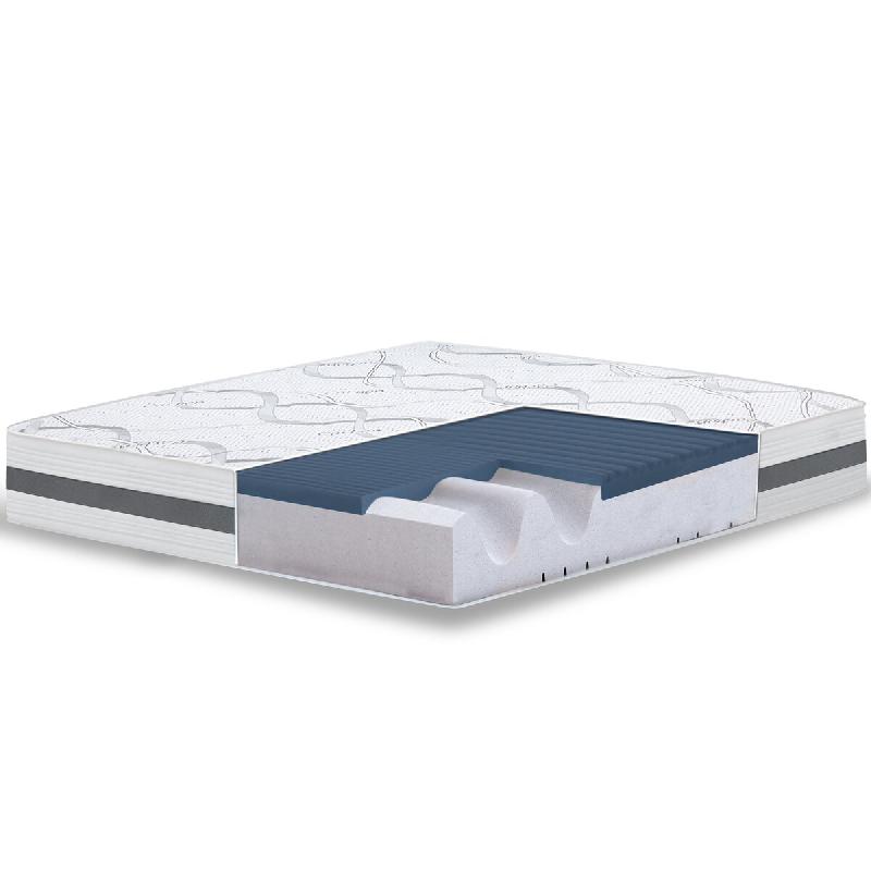 The White Stone Matelas Simple XL 115x170 Memory Foam orthopédique | Hauteur 22 cm | Made in Italy - blanc textile CARBONH20-MEMORYFOAM-115X170X22_0