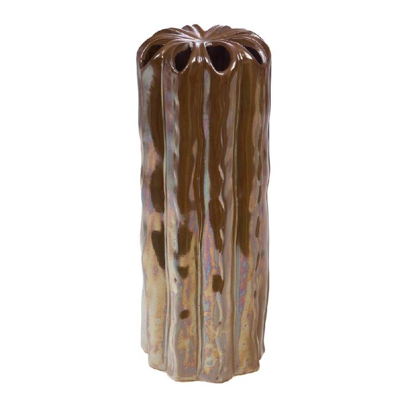 Vase Fleurs brunes grand modèle -  Marron Rond Céramique Amadeus 12x12 cm - marron céramique 3520071973777_0