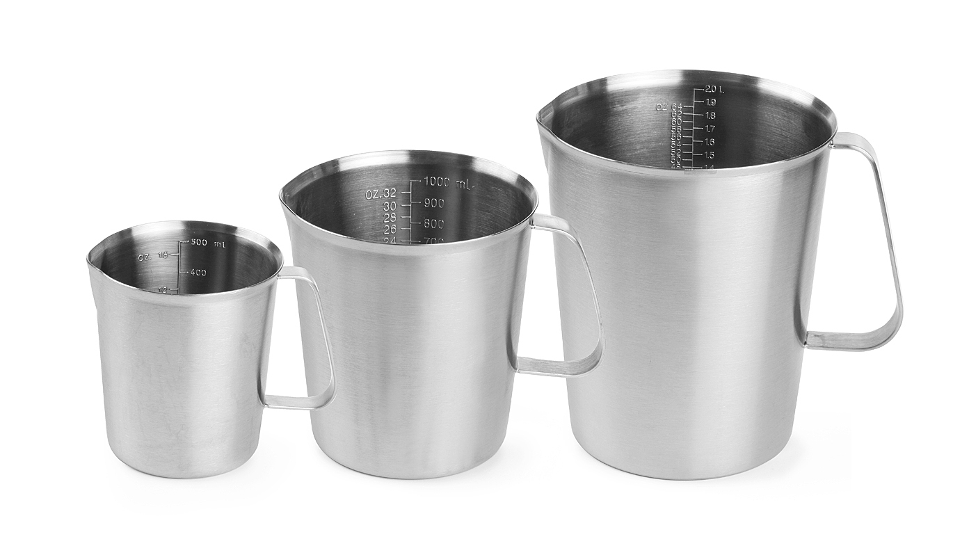 VERRE MESUREUR EN ACIER INOXYDABLE, CONTENANCE 1 LITRE