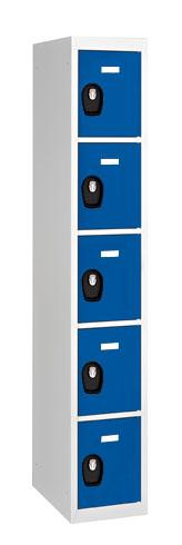 VESTIAIRE COLONNE 5 CASES - ELÉMENT DÉPART GRIS-BLEU