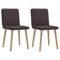 VidaXL Chaises à Manger Lot De 2 Marron Foncé Tissu - 4101148_0