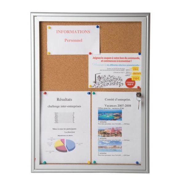 Vitrine d'affichage intérieur - Fond liège durable - 6 x A4 - Rolléco_0