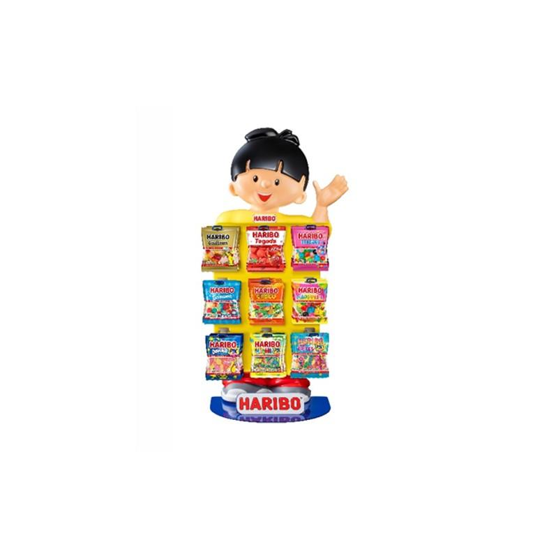58011 (h104507) - Présentoir mobile pour comptoir Hariboy avec 9 boîtes de bonbons Haribo_0