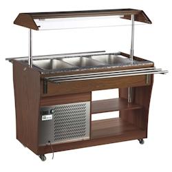 A.C.L - Buffet réfrigéré 3 bacs GN 1/1 - marron inox MM297827_0