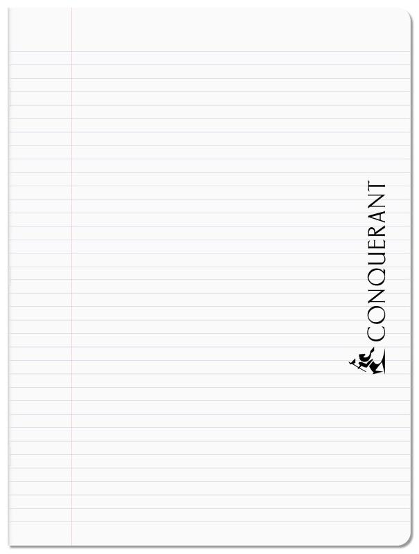 CONQUERANT Lot de 10 Cahier Réversible Classique PP piqué 24x32, 96p./48 feuilles 90g/m², ligné, incolore - 3020120282138_0