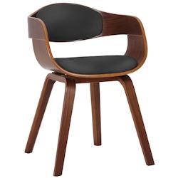 Décoshop26 - Chaise de salle à manger design scandinave en PVC noir et structure en bois foncé 10_0001908 - noir 3000250732680_0
