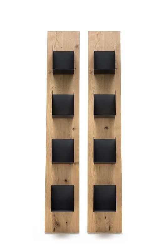 Étagère déco design - finition bois de chêne miel - gamme STYLE - L30 x H180 x P19 cm_0