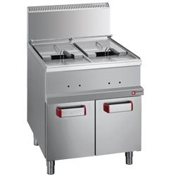 Friteuse gaz 2 cuves 14 litres sur armoire - Optima 700 - 21500 kcal/h - 700x700x850/1170 mm_0