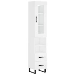 HELLOSHOP26 - Buffet bahut commode armoire meuble de rangement organisateur cuisine salle de séjour salon haut 34,5 x 34 x 180 cm bois d'ingénierie_0