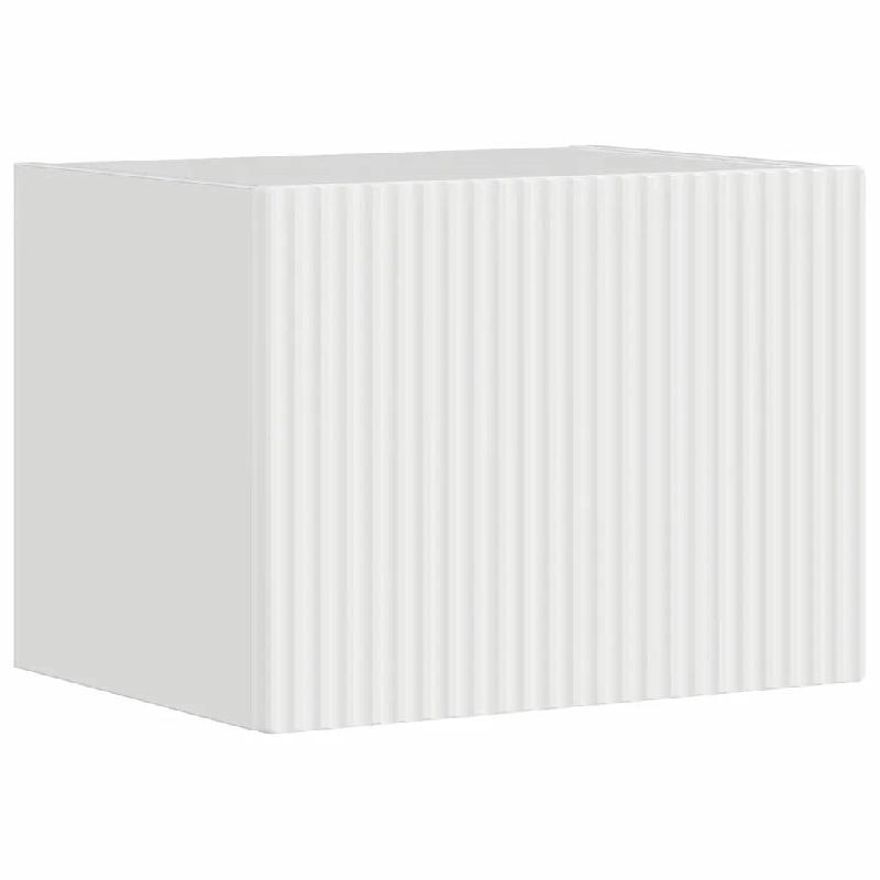 Helloshop26 - Meuble TV mural moderne avec étagères cubiques 60 x 31 x 29 cm design épuré en bois d'ingénierie blanc brillant 02_0054877 - blanc_0