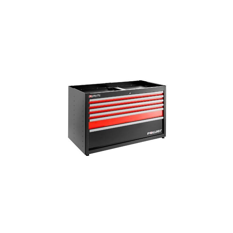 Jls3 meuble bas double a 6 tiroirs, avec un tiroir power rouge - jetline - FACOM france | jls3-mbdpower_0