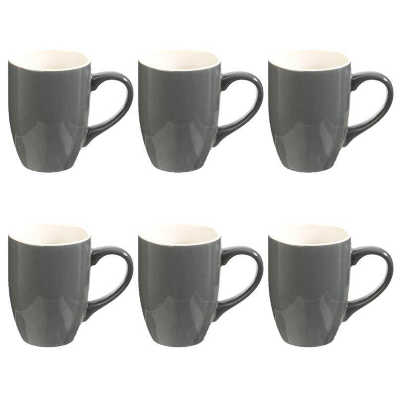 Lot de 6 mugs colorés 31 cl gris - Paris Prix - Compatible lave-vaisselle et micro-ondes_0