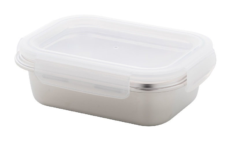 Lunch box en acier inoxydable - 650 ml avec couvercle hermétique en plastique PP - Couleur argenté_0