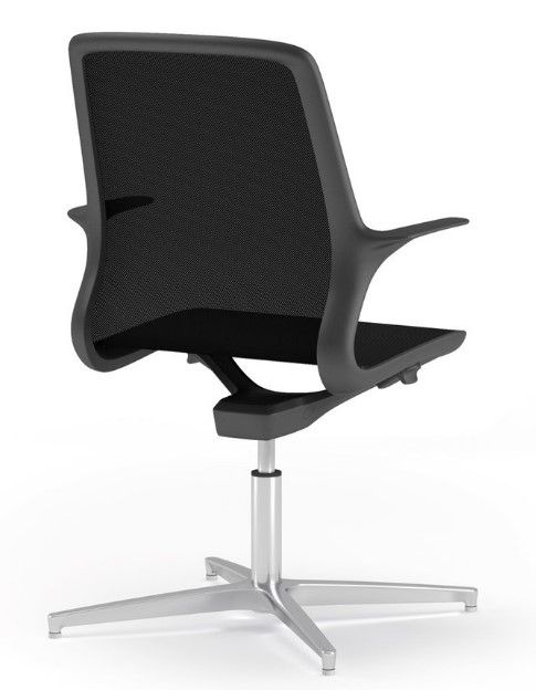 Maglia Meeting - Chaise de bureau ajustable - Coque noire ou blanche - Résille noire ou grise - Base en aluminium poli ou noir_0