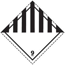 Plaque-étiquette de danger ADR classe 9 - 30×30 cm - acier galva - Référence 46396_0
