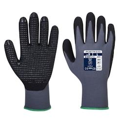 Portwest - Gants manutention enduit nitrile avec picots DERMI FLEX PLUS Gris / Noir Taille 10 - gris 5036146009169_0