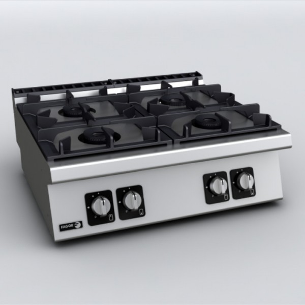 Réchaud gaz professionnel 4 feux - Fagor CG7-40 - inox AISI 304 - Série 700 - 23.75 kW_0