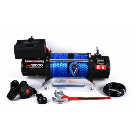 Treuil électrique Powerwinch - 5400 kg - 24V - corde synthétique et télécommande_0