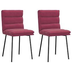 VidaXL Chaises à Manger Lot De 2 Rouge Bordeaux Velours - rouge 4101287_0