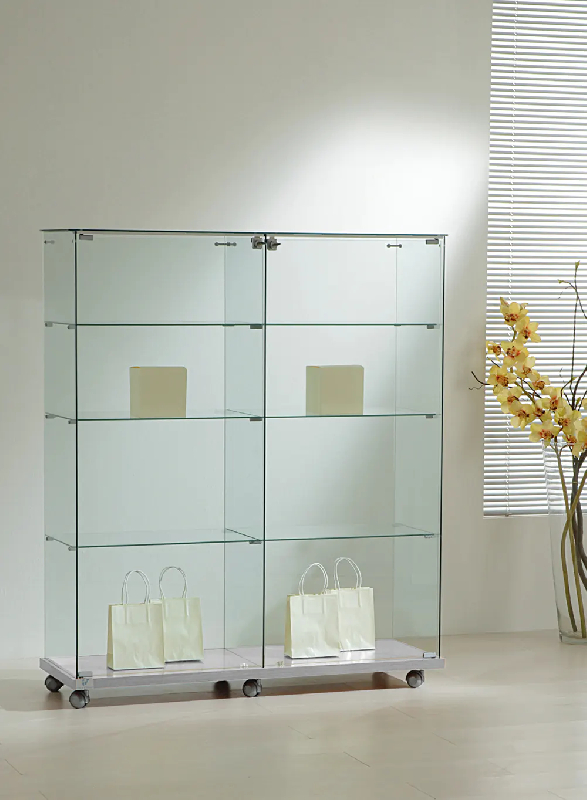 Vitrine verre portes battantes 12/14va - gris_0