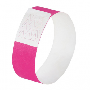Bracelet d'identification personnalisable - 120 bracelets rose fluo - résistant et sécurisé_0