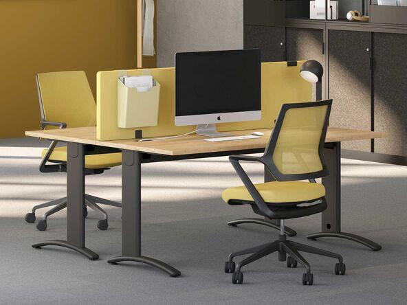 Bureau individuel en bois blanc_0