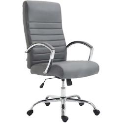 CLP Fauteuil de bureau XL Valais similicuir Gris - gris polyester 192392908_0