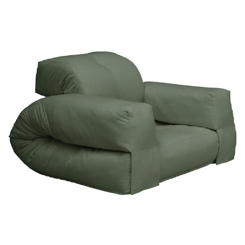 FAUTEUIL FUTON STANDARD CONVERTIBLE HIPPO CHAIR COULEUR VERT OLIVE_0