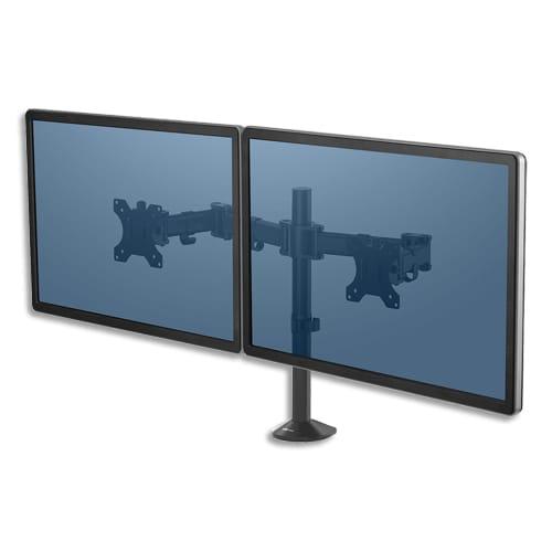 Fellowes bras porte-écran double à pince Reflex - fixation ergonomique pour écrans jusqu'à 27''_0