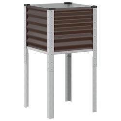 Helloshop26 - Jardinière bac lit surélevé plantes fleurs terrasse jardin 45 x 45 x 88 cm acier marron 02_0037615 - 3000217820207_0