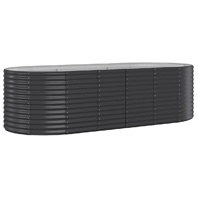 Helloshop26 - Jardinière bac lit surélevé plantes fleurs terrasse jardin de jardin acier enduit de poudre anthracite 02_0039477 - 3000218529697_0