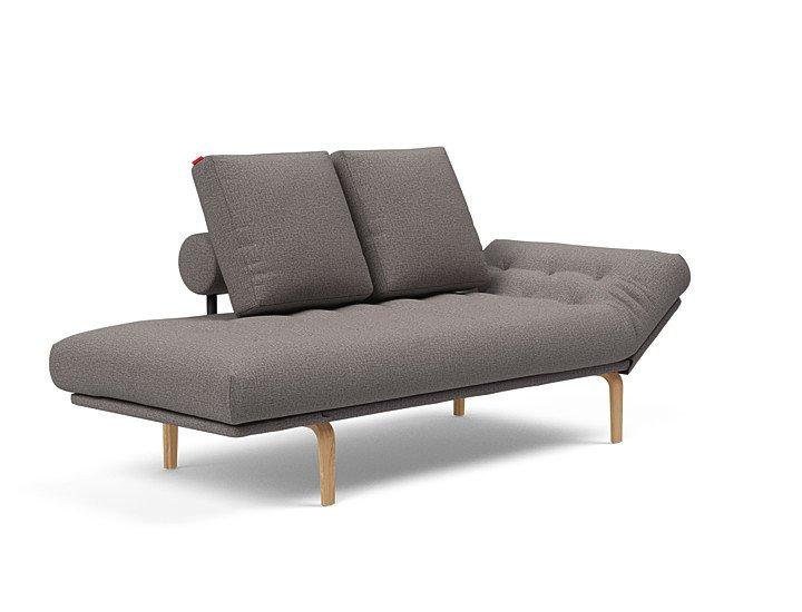 INNOVATION LIVING  CANAPÉ CONVERTIBLE DESIGN ROLLO BOW PIEDS CHÊNE TISSU MIXED DANCE GREY_0