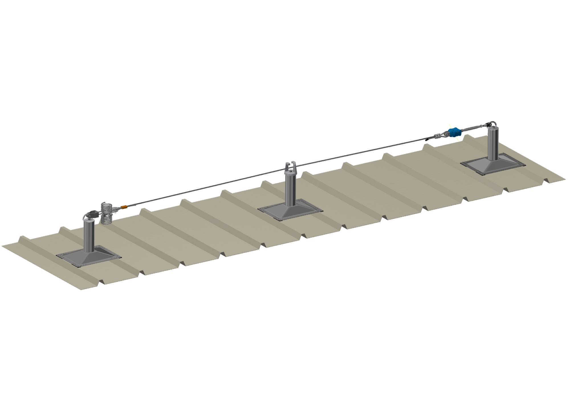 Ligne de vie pour bac sec et panneau sandwich: dispositif d'ancrage horizontal_0