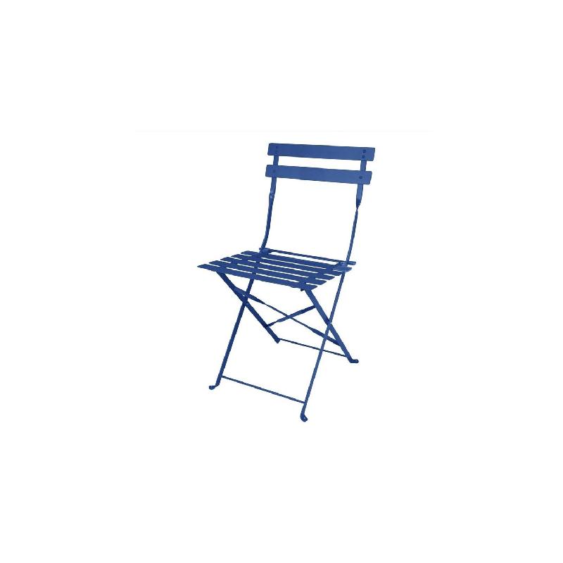 Lot de 2 chaises pliables Perth - assise H440 mm, en acier poudré bleu marine foncé, robustes et élégantes_0