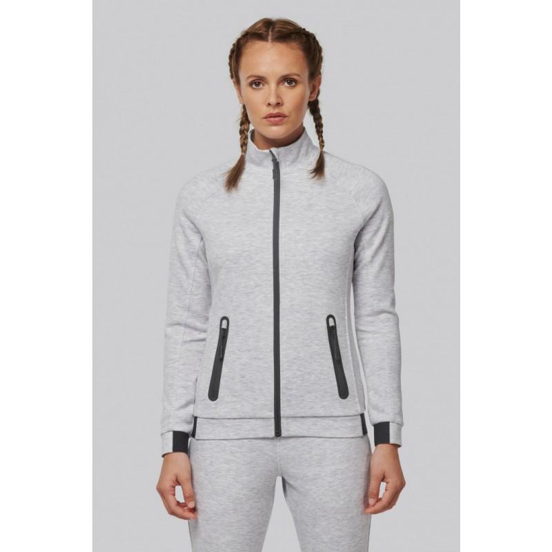 PA379 - Veste de travail femme à col montant avec fermeture zippée et poches thermosoudées_0