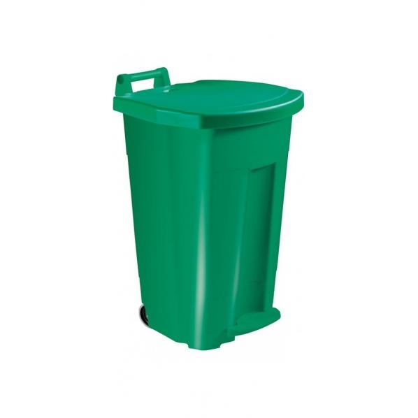 Poubelle mobile à pédale 90 litres - corps vert - modèle BOOGY - tri sélectif - méthode HACCP_0