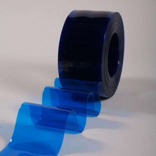 Rouleau 50m lanière pvc standard bleu transparent 200mm x 2mm_0