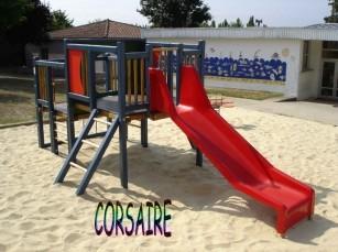 Structure pour aire de jeux 'Le corsaire' - multi-jeux 2 à 7 ans - Fabrication Française_0
