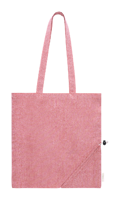Tote bag en coton recyclé - Pliable avec longues anses - 120 g/m² - Rouge_0