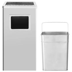 VidaXL Poubelle à Cendrier D Hôtel 45 L Acier Inoxydable - argenté 51092_0