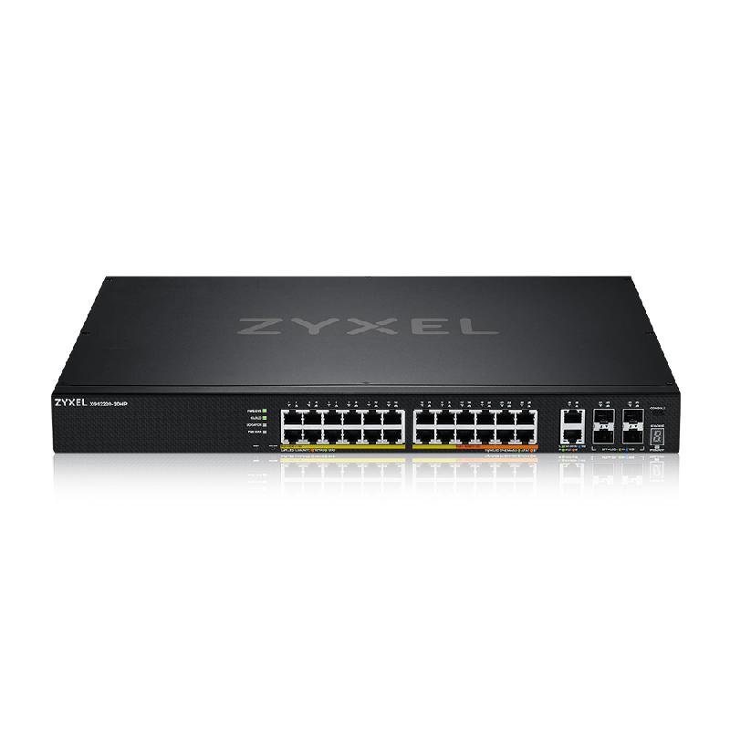 Zyxel XGS2220-30HP Géré L3 Gigabit Ethernet (10/100/1000) Connexion Ethernet, supportant l'alimentation via ce port (PoE) Noir_0