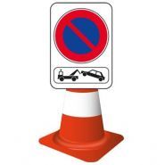 26943 - Panneau de chantier temporaire B6a1 + M6a - PVC rigide - 450 x 625 mm - pour cône_0