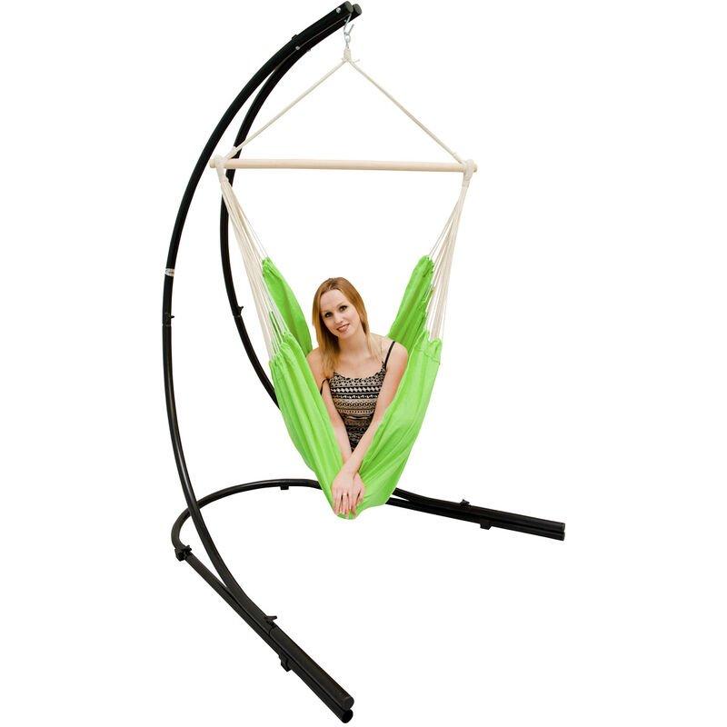 Support Hamac Chaise Suspendue Réglable En Hauteur - Charge Max 110kg, Base Stable Pour Balcon Et Jardin