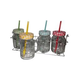 Antic Line Créations Porte mugs avec 4 mugs en verre Ø7cm - 3700407990955_0
