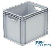 Bac plein en plastique - bac159be4332001 - 30L - Gris - Poignées ouvertes_0