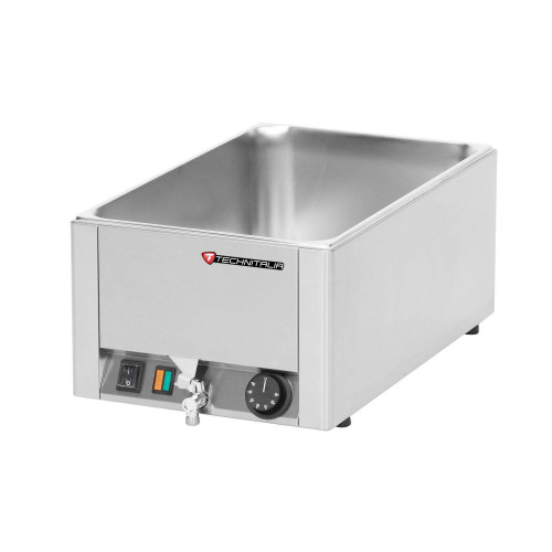 BAIN MARIE PROFESSIONNEL INOX DE TABLE ÉLECTRIQUE AVEC VIDANGE - 1XGN 1/1